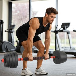 VidaXL Zestaw hantli 4 w 1 40kg Czarny i czerwony
