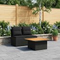 2 SZTUKA ŚRODKOWA SOFA OGRODOWA Z PODNOSZONYM STOLIKIEM