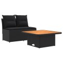 2 SZTUKA ŚRODKOWA SOFA OGRODOWA Z PODNOSZONYM STOLIKIEM