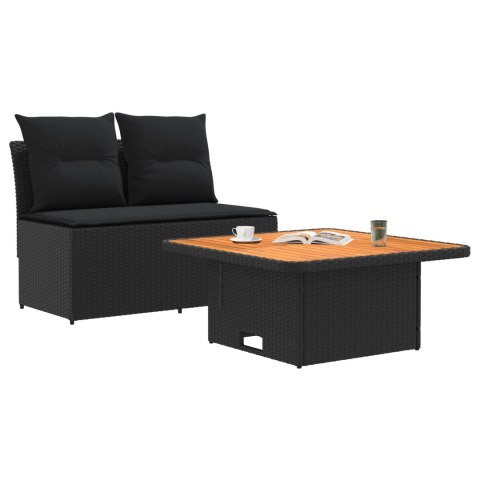 2 SZTUKA ŚRODKOWA SOFA OGRODOWA Z PODNOSZONYM STOLIKIEM
