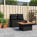 2 SZTUKA ŚRODKOWA SOFA OGRODOWA Z PODNOSZONYM STOLIKIEM