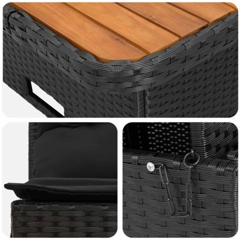 2 SZTUKA ŚRODKOWA SOFA OGRODOWA Z PODNOSZONYM STOLIKIEM