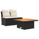 2 SZTUKA ŚRODKOWA SOFA OGRODOWA Z PODNOSZONYM STOLIKIEM