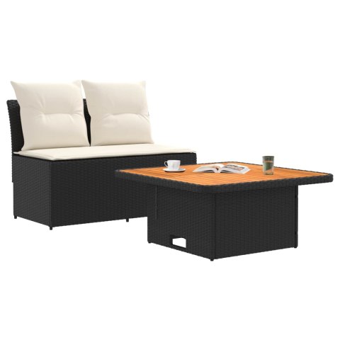 2 SZTUKA ŚRODKOWA SOFA OGRODOWA Z PODNOSZONYM STOLIKIEM
