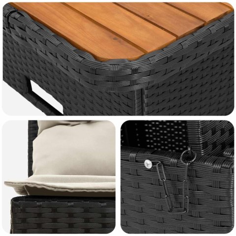 2 SZTUKA ŚRODKOWA SOFA OGRODOWA Z PODNOSZONYM STOLIKIEM