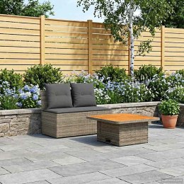 2 SZTUKA ŚRODKOWA SOFA OGRODOWA Z PODNOSZONYM STOLIKIEM