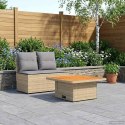 2 SZTUKA ŚRODKOWA SOFA OGRODOWA Z PODNOSZONYM STOLIKIEM