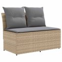 2 SZTUKA ŚRODKOWA SOFA OGRODOWA Z PODNOSZONYM STOLIKIEM