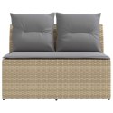 2 SZTUKA ŚRODKOWA SOFA OGRODOWA Z PODNOSZONYM STOLIKIEM