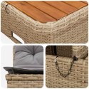 2 SZTUKA ŚRODKOWA SOFA OGRODOWA Z PODNOSZONYM STOLIKIEM
