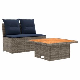 2 SZTUKA ŚRODKOWA SOFA OGRODOWA Z PODNOSZONYM STOLIKIEM