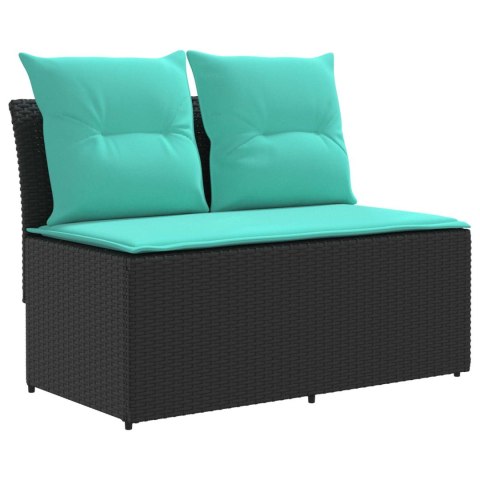2 SZTUKA ŚRODKOWA SOFA OGRODOWA Z PODNOSZONYM STOLIKIEM