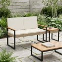 VidaXL Ławka ogrodowa Beżowy i kremowy 107 x 61 x 80 cm polirattan