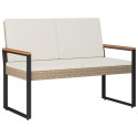 VidaXL Ławka ogrodowa Beżowy i kremowy 107 x 61 x 80 cm polirattan