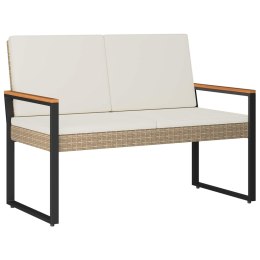 VidaXL Ławka ogrodowa Beżowy i kremowy 107 x 61 x 80 cm polirattan