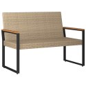 VidaXL Ławka ogrodowa Beżowy i kremowy 107 x 61 x 80 cm polirattan