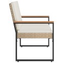 VidaXL Ławka ogrodowa Beżowy i kremowy 107 x 61 x 80 cm polirattan