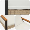 VidaXL Ławka ogrodowa Beżowy i kremowy 107 x 61 x 80 cm polirattan