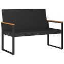 VidaXL Ławka ogrodowa Czarny i kremowo-biały 107 x 61 x 80 cm