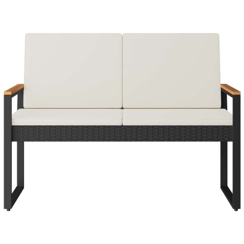 VidaXL Ławka ogrodowa Czarny i kremowo-biały 107 x 61 x 80 cm