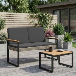 VidaXL Ławka ogrodowa Szary i ciemnoszary 107 x 61 x 80 cm polirattan