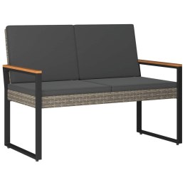 VidaXL Ławka ogrodowa Szary i ciemnoszary 107 x 61 x 80 cm polirattan