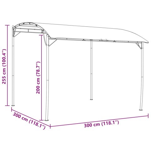 VidaXL Altana 3 x 3 x 2,55 m zielony Tkanina i aluminium 180