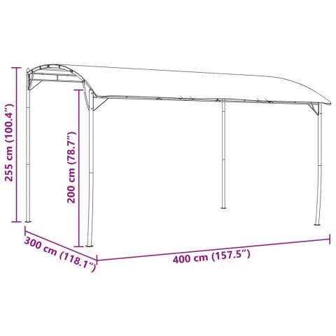 VidaXL Altana 4 x 3 x 2,55 m zielony Tkanina i aluminium 180