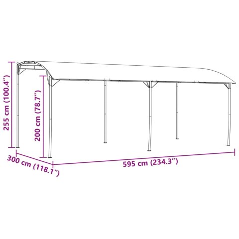 VidaXL Altana 6 x 3 x 2,55 m zielony Tkanina i aluminium 180