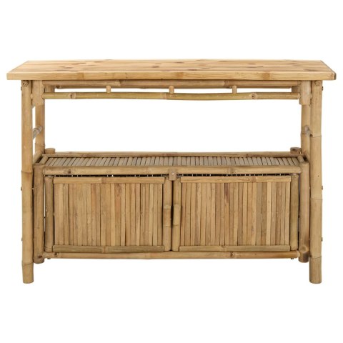 VidaXL Konsola z półką z drzwiami Naturalny 110 x 35 x 75 cm Bambus