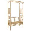 VidaXL Łuk ogrodowy z ławką Naturalny 115 x 50 x 205 cm Bambus