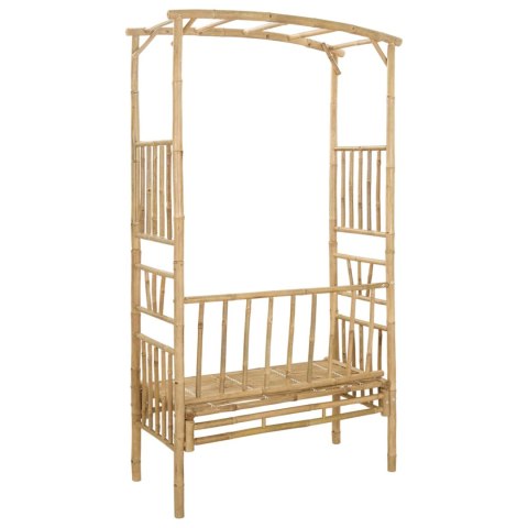 VidaXL Łuk ogrodowy z ławką Naturalny 115 x 50 x 205 cm Bambus