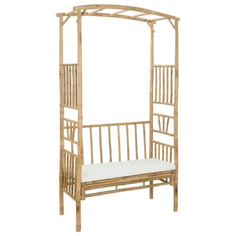VidaXL Łuk ogrodowy z ławką Naturalny 115 x 50 x 205 cm Bambus
