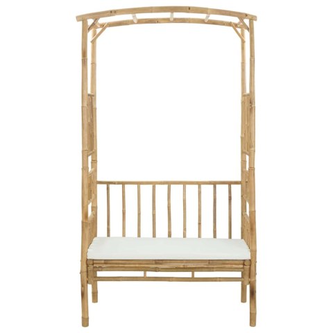 VidaXL Łuk ogrodowy z ławką Naturalny 115 x 50 x 205 cm Bambus