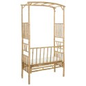 VidaXL Łuk ogrodowy z ławką Naturalny 115 x 50 x 205 cm Bambus