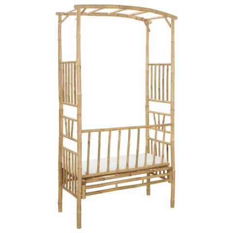 VidaXL Łuk ogrodowy z ławką Naturalny 115 x 50 x 205 cm Bambus