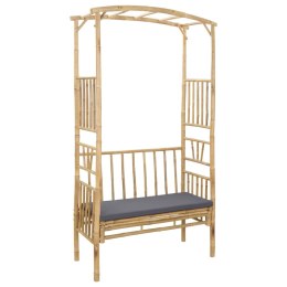 VidaXL Łuk ogrodowy z ławką Naturalny 115 x 50 x 205 cm Bambus