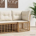 VidaXL Modularna narożna sofa ogrodowa naturalny polirattan