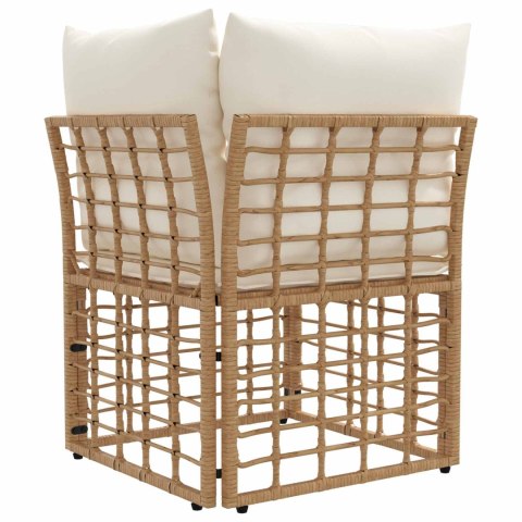 VidaXL Modularna narożna sofa ogrodowa naturalny polirattan