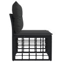 VidaXL Modularna ogrodowa sofa bez podłokietników Czarny polirattan