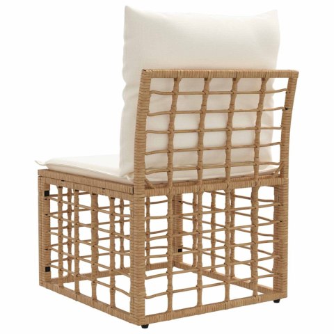VidaXL Modularna ogrodowa sofa bez podłokietników naturalny polirattan