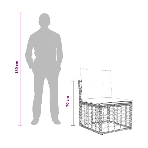 VidaXL Modularna ogrodowa sofa bez podłokietników naturalny polirattan