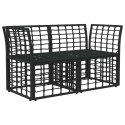 VidaXL Ogrodowy loveseat 2 pcs Czarny i Ciemnoszary polirattan