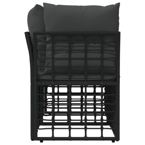 VidaXL Ogrodowy loveseat 2 pcs Czarny i Ciemnoszary polirattan
