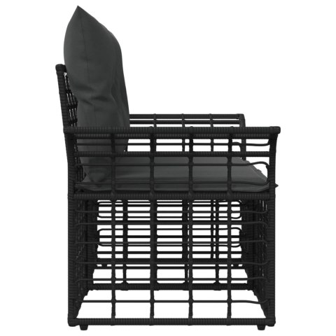 VidaXL Ogrodowy loveseat 2 pcs Czarny i Ciemnoszary polirattan