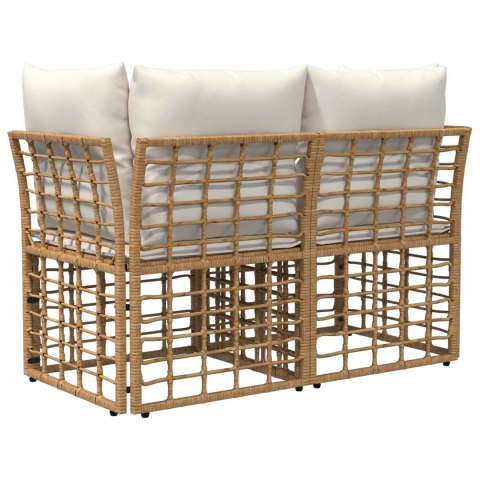VidaXL Ogrodowy loveseat 2 pcs Naturalny i Kremowy Biały polirattan