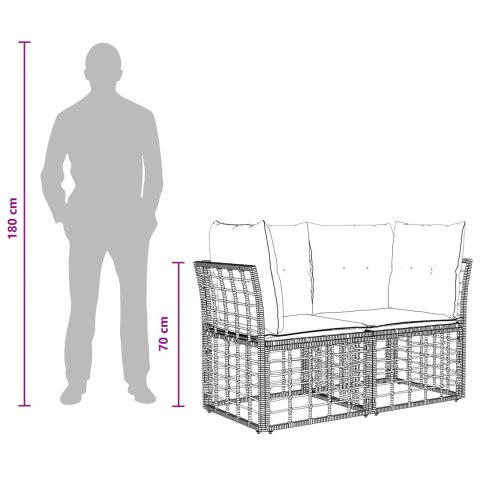 VidaXL Ogrodowy loveseat 2 pcs Naturalny i Kremowy Biały polirattan