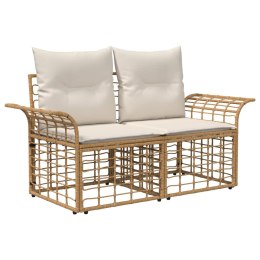 VidaXL Ogrodowy loveseat 2 pcs Naturalny i Kremowy Biały polirattan