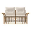 VidaXL Ogrodowy loveseat 2 pcs Naturalny i Kremowy Biały polirattan