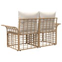 VidaXL Ogrodowy loveseat 2 pcs Naturalny i Kremowy Biały polirattan